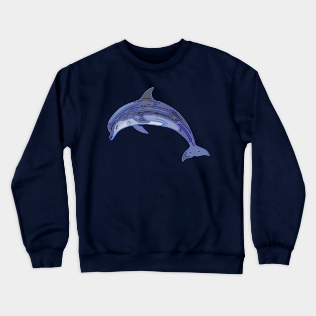 Dolphin Line Art Design Crewneck Sweatshirt by PhotoArts